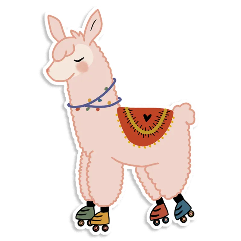 Alpaka mit Rollschuhen