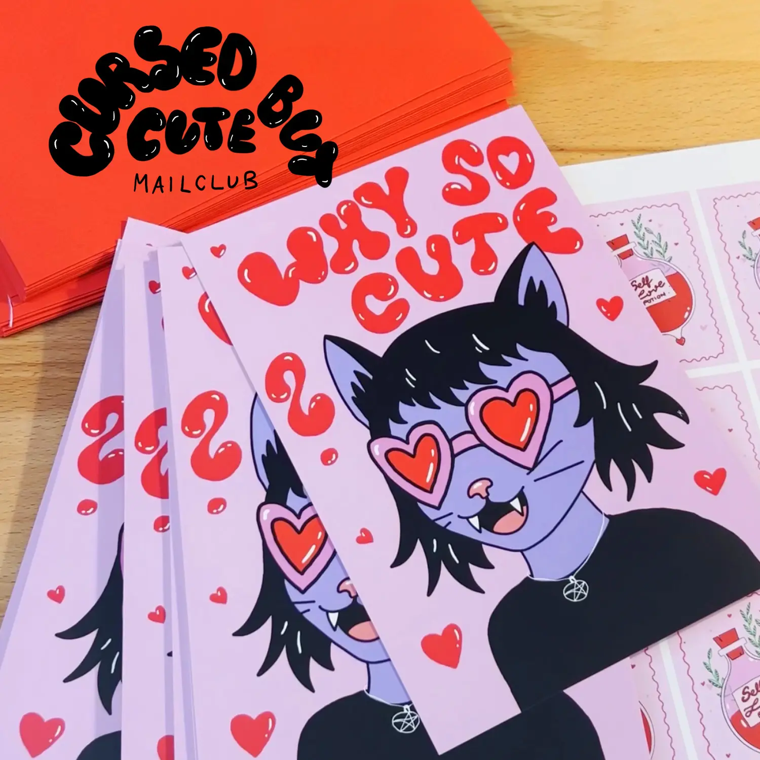 Kuverts und Postkarten mit Katzenmotiv