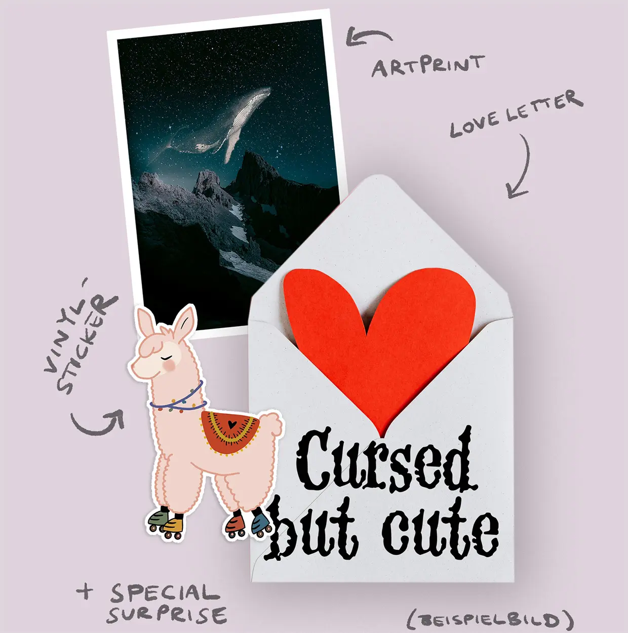 Ein Brief, ein Artprint, ein Sticker